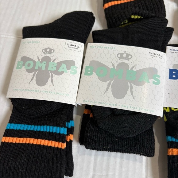 New Bombas 6 Pairs of Black Calf Socks Size XS Women’s Size 4-6 Youth Size 1-6 - Picture 2 of 8